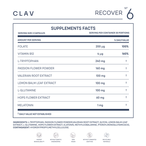 Recover Melatonin Sleep Aid Supplement